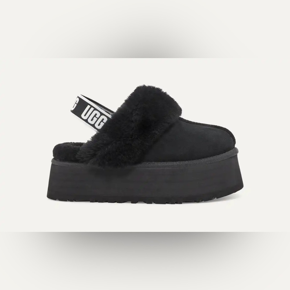 UGG Black Funkette Platform Slippers